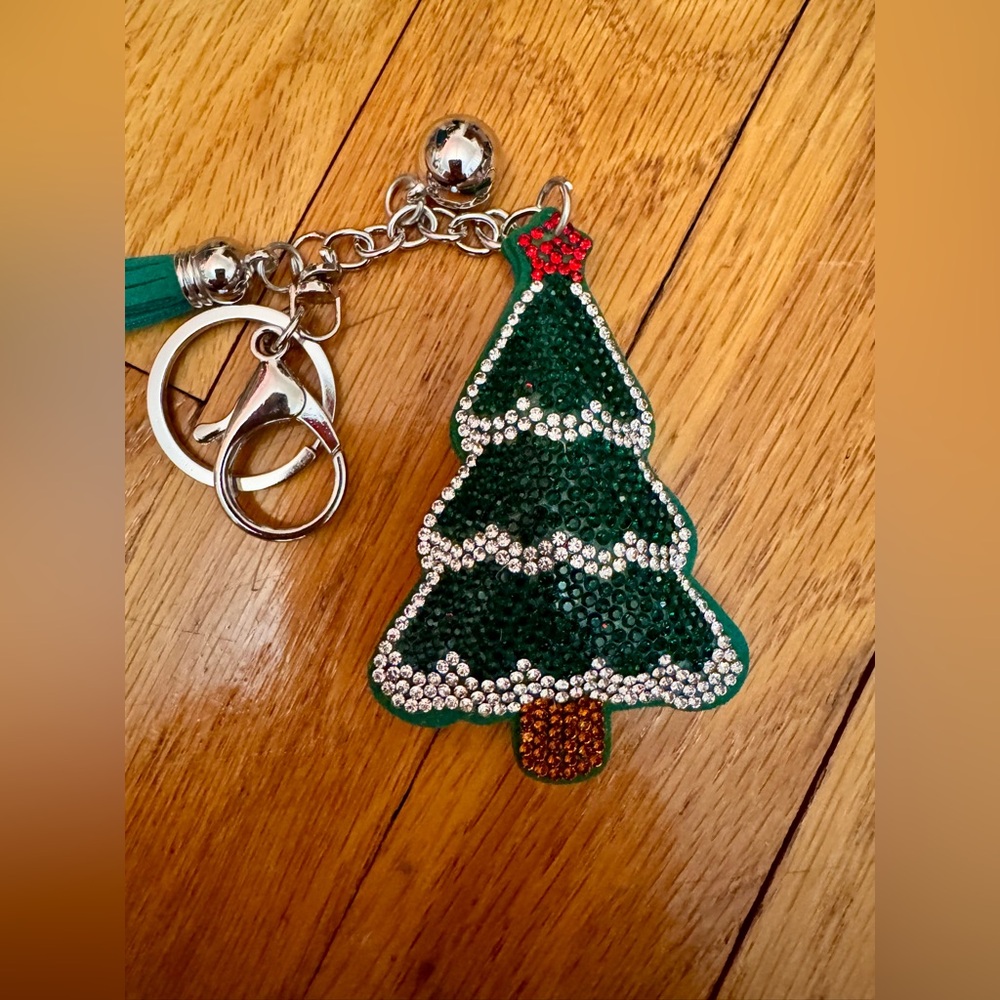Rhinestone Christmas Tree NEW keychain/bag charm